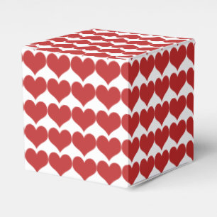 Red Cute Hearts Pattern Favour Boxes