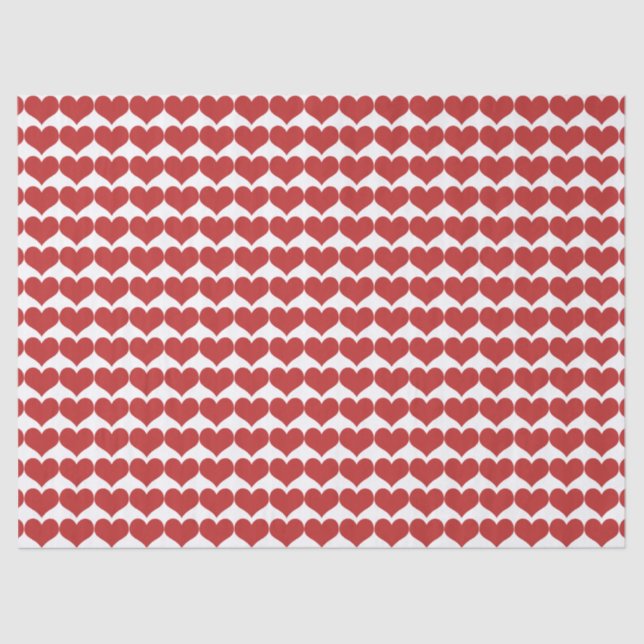 Red Cute Hearts Pattern Tissue Paper (Front)