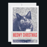 Red Cute Meowy Christmas Pet Photo Flat Cards<br><div class="desc">These "Meowy Christmas" holiday cards are festive,  stylish and perfect for this Christmas season!</div>