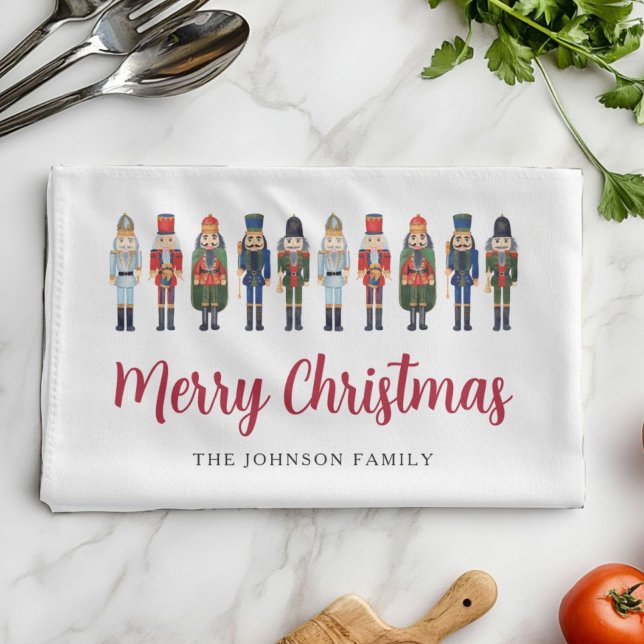 Red Cute Nutcracker Merry Christmas  Kitchen Towel (Red Cute Nutcracker Merry Christmas Kitchen Towel
)