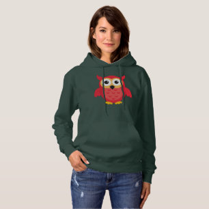 Red Cute Owl Hoodie