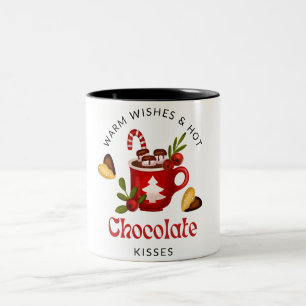 Red Cute Sweet Chocolate Drink Christmas Two-Tone Coffee Mug