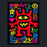 Red Cyclops Alien – Funky Neon Pop Art Monster Poster<br><div class="desc">The Red Cyclops Alien radiates funky neon energy! With one glowing eye and a mischievous grin,  this pop art monster is the perfect quirky companion for vibrant and playful walls.</div>
