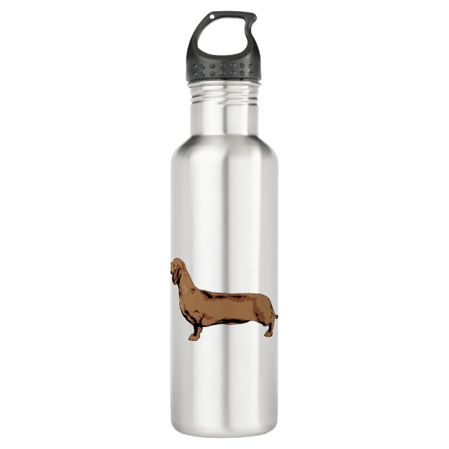 Red Dachshund 710 Ml Water Bottle (Front)