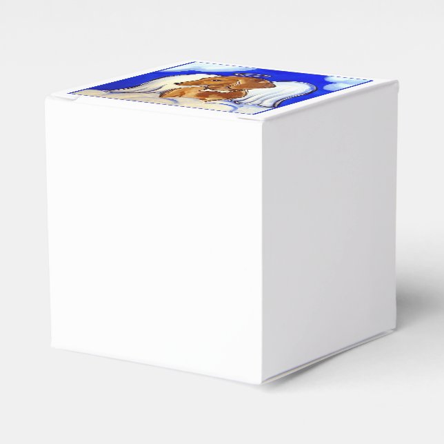 Red Dachshund Angel Favor Box (Front Side)