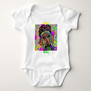RED DACHSHUND           BABY BODYSUIT