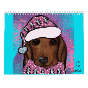 Red Dachshund  Calendar