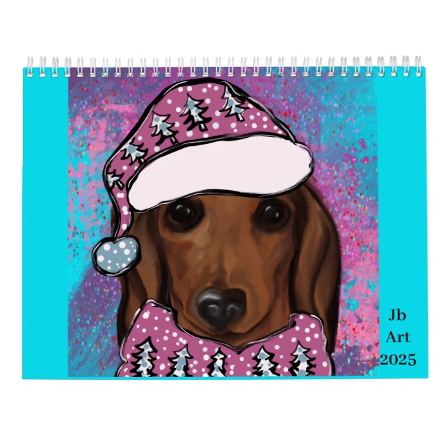 Red Dachshund  Calendar (Back)