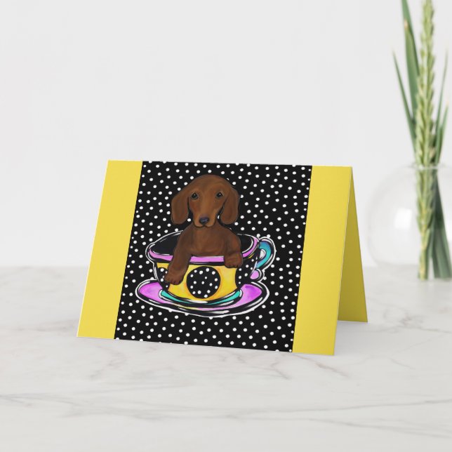 Red Dachshund Card (Front)