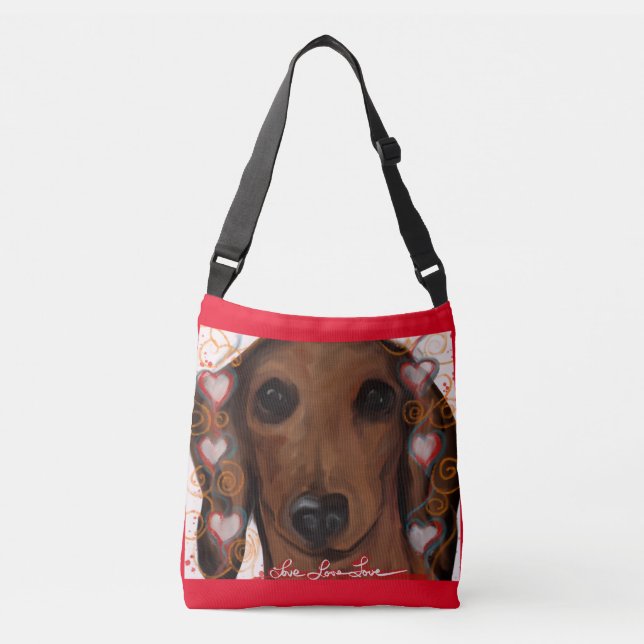 RED DACHSHUND          CROSSBODY BAG (Front)