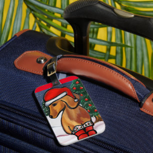 Red Dachshund Luggage Tag