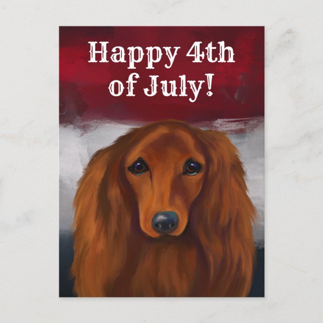 RED DACHSHUND              POSTCARD (Front)