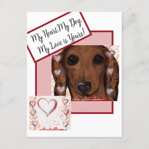 Red Dachshund Postcard