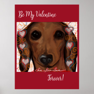RED DACHSHUND            POSTER