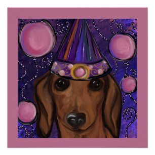 Red Dachshund Poster