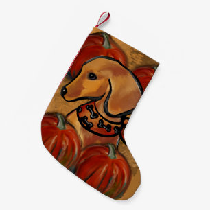 Red dachshund  small christmas stocking