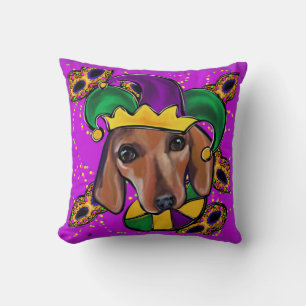 RED DACHSHUND    THROW PILLOW