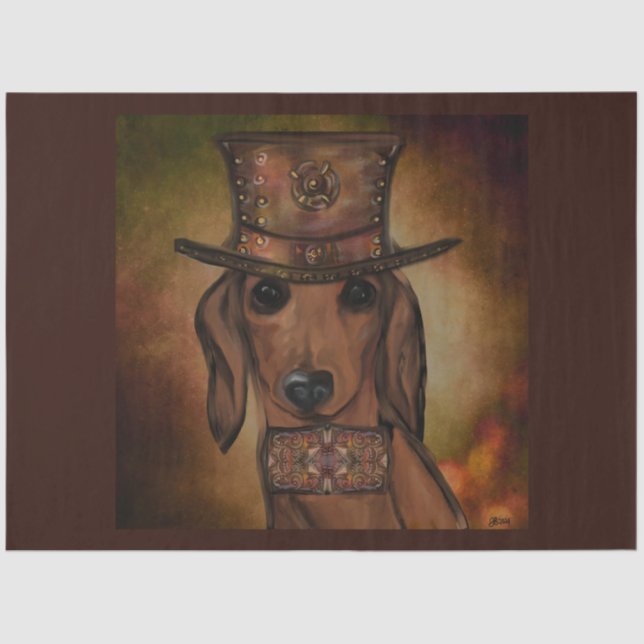 RED DACHSHUND  TISSUE PAPER (Front)
