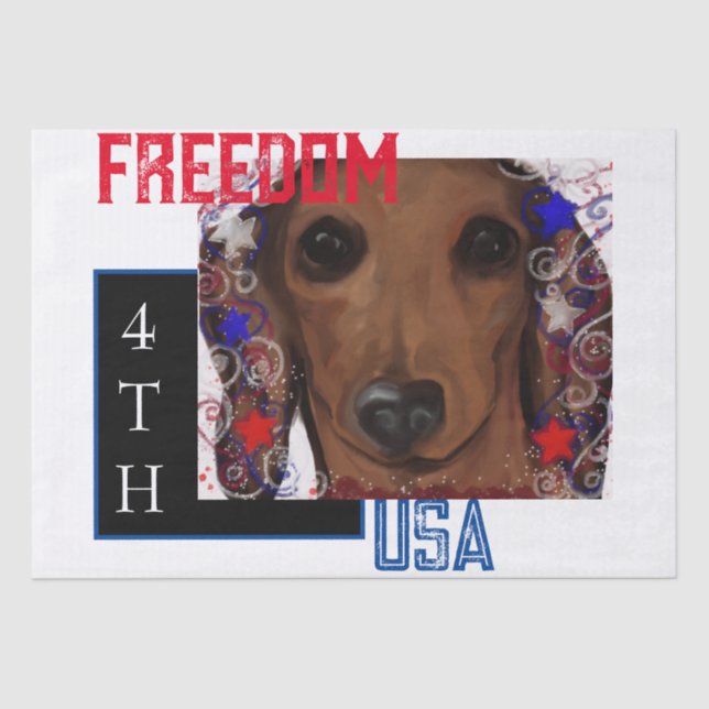 Red Dachshund      Tissue Paper (Front)