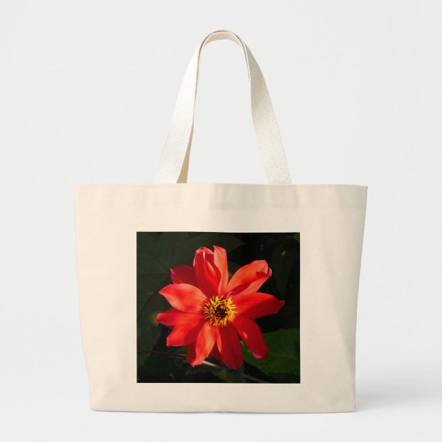 Red Dahlia (Bishop of Llandaff) Large Tote Bag (Front)