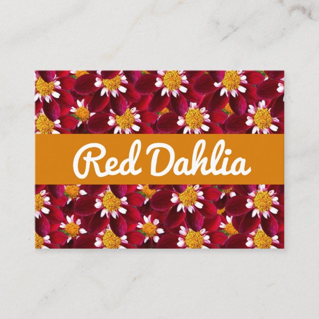 Red Dahlia Business Card (Front)