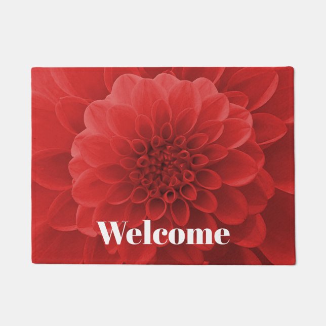 Red Dahlia Doormat (Front)