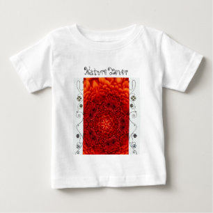 RED DAHLIA FLOWER, Abstract Floral Nature Lover Baby T-Shirt