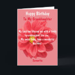 Red Dahlia Flower Happy Birthday Granddaughter Card<br><div class="desc">Red Dahlia Flower Happy Birthday Granddaughter Card</div>
