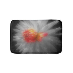 Red Dahlia Flower With A Touch Of Colour Bath Mat