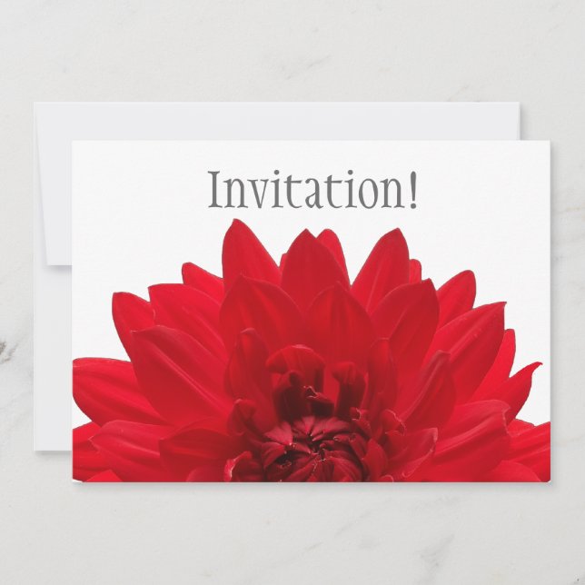 Red Dahlia Invitation (Front)