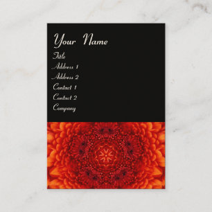 RED DAHLIA  MONOGRAM, red black white Business Card