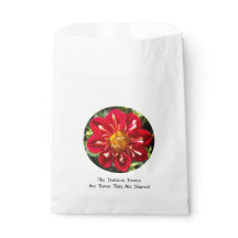 Red Dahlia with Bee Pair - White Favour Bag