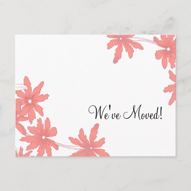 Red Daisies Change of Address Announcement (Front)