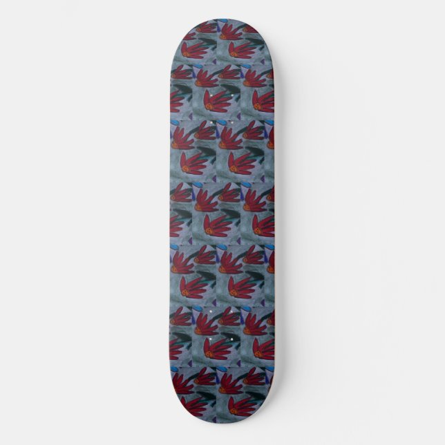 Red Daisies Skateboard (Front)