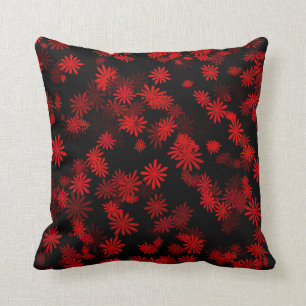 Red Daisies Throw Pillow