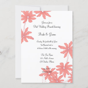 Red Daisies White Post Mariage Brunch Invitation