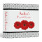 Red Daisy Black and White Polka Dot Recipe Binder