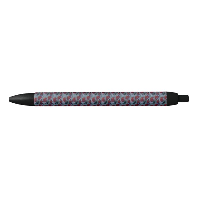 Red Daisy  Black Ink Pen (Front)