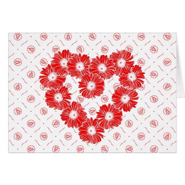Red Daisy Chain Heart (Front Horizontal)