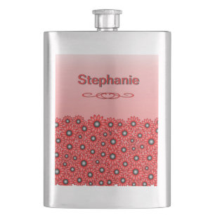 Red Daisy Flower Classic Flask