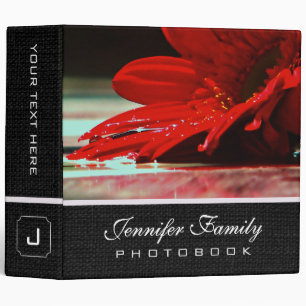 Red Daisy Gerbera Flower Family Photo Books #2 Binder