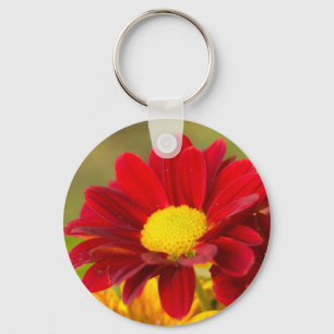 Red Daisy Keychain