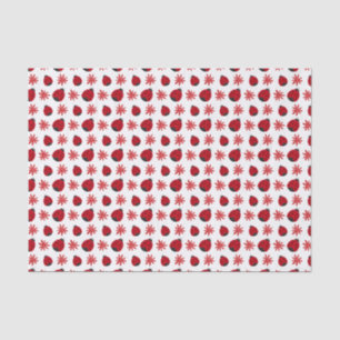 Red Daisy Ladybug Pattern Wrapping Tissue Paper
