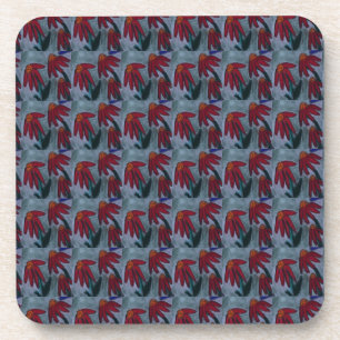 Red Daisy Plastic Coaster