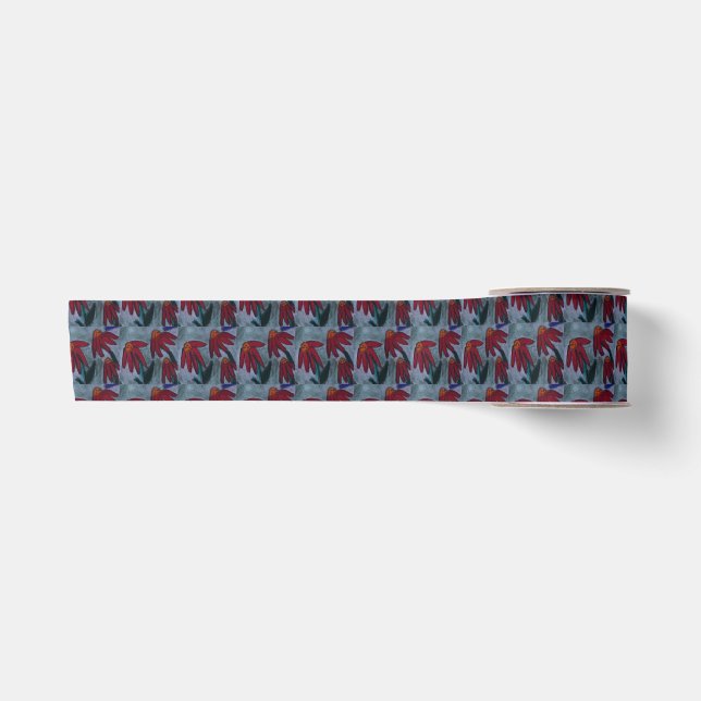 Red Daisy  Satin Ribbon (Front)