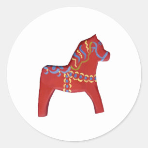 Red Dala Horse #1 Sticker