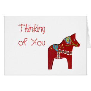 Red Dala Horse Blank Inside Card
