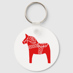 Red Dala Horse Keychain