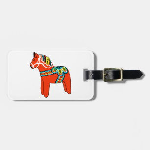 Red Dala Horse Luggage Tag