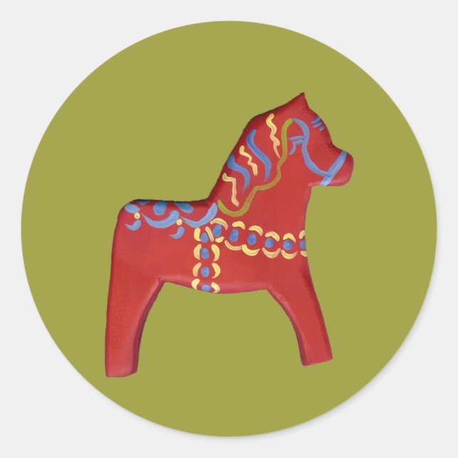 Red Dala Horse Sticker (Front)